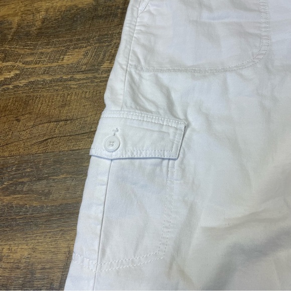 Talbots SuperSoft Cargo Pants Women Size 10 White Cotton Linen Blend Casual - Picture 5 of 10